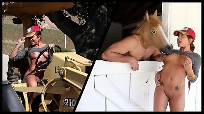 BANGBROS - Farmer's chinese daughter Morgan Lee shows Off Her Horses