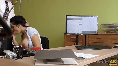 LOAN4K. Alex Black gives loan agent her juicy vagina for hard penetration