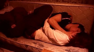 handsome teenagers fall in enjoy making love. sex at home